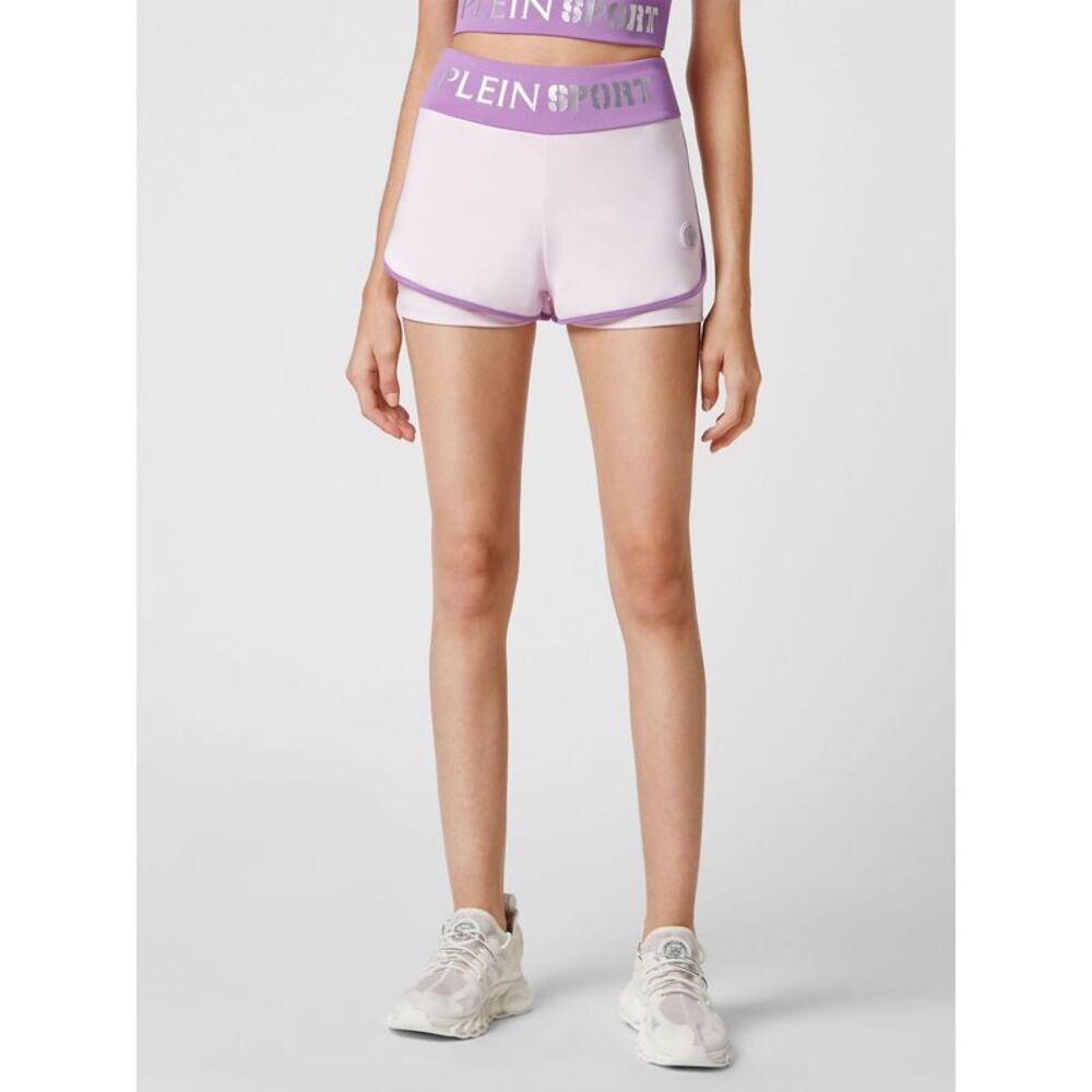 Plein Sport Women High-Waisted Sports Shorts Plein Sport With Logo Elastic Band